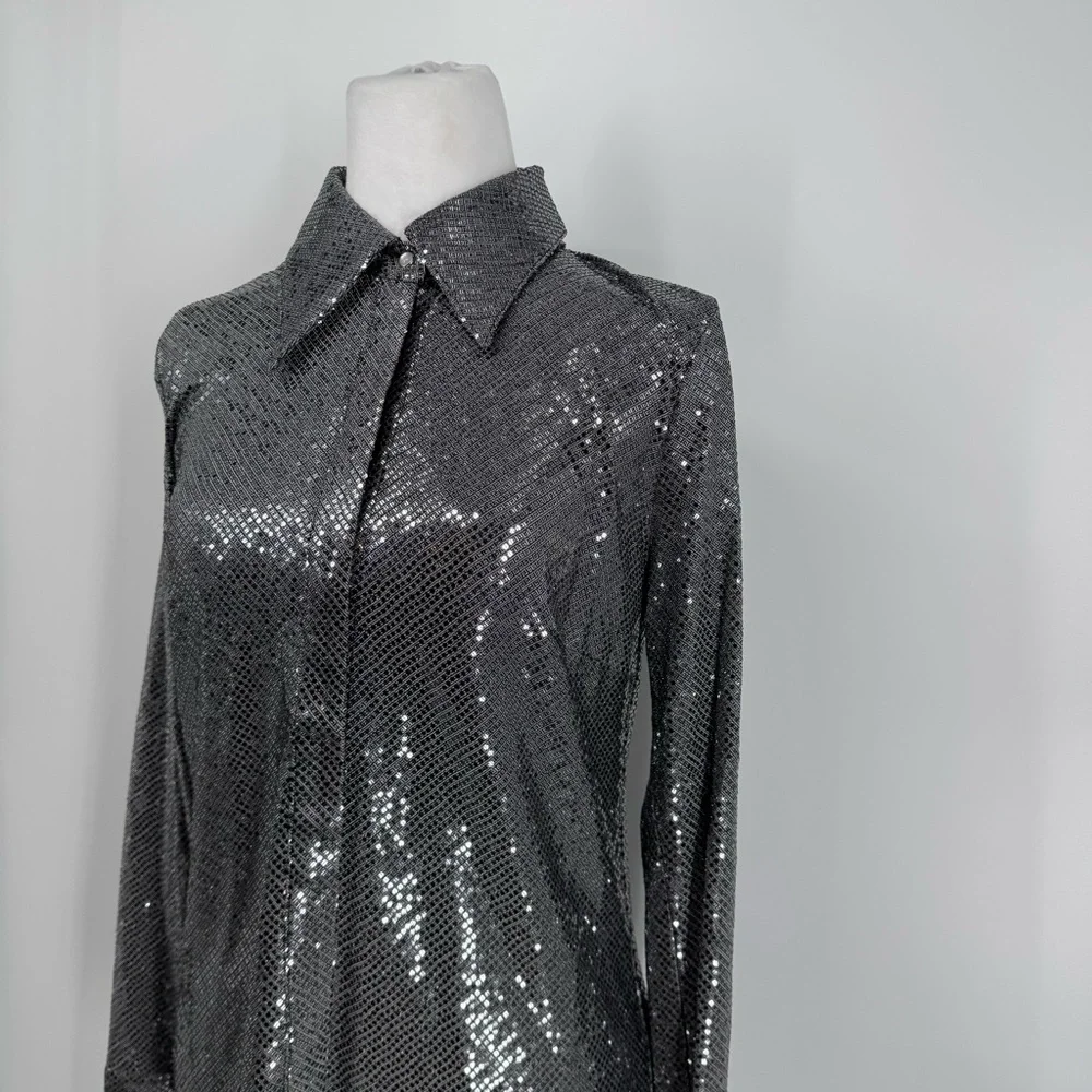 NWT C/MEO Collective After Dark Shirt in Black - Picture 5 of 13